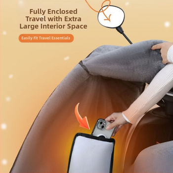 Pelerină de iarnă pentru corp întreg, cu căptușeală de fleece, anti-vânt, protecție pentru gât și umeri, din țesătură Oxford