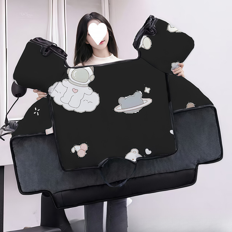 Pelerină de iarnă pentru corp întreg, cu căptușeală de fleece, anti-vânt, protecție pentru gât și umeri, din țesătură Oxford