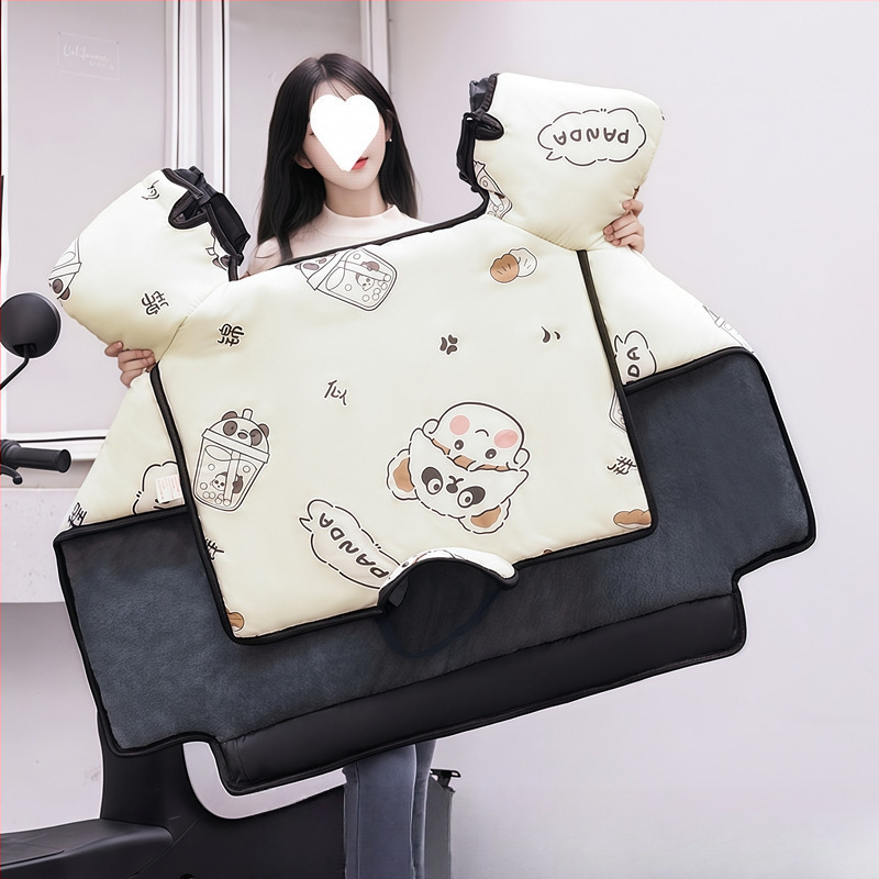 Pelerină de iarnă pentru corp întreg, cu căptușeală de fleece, anti-vânt, protecție pentru gât și umeri, din țesătură Oxford