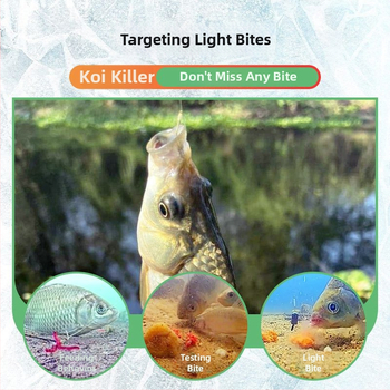 Plūduriuojantis linijos komplektas žieminei žvejybai karpiams, Nailonas, Through-Line, cilindriškai-sferinis plūdikas, vienas kabliukas