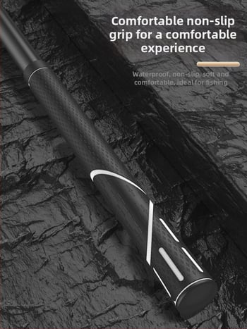 Oglekļa šķiedras teleskopiska tīkla makšķerēšanas komplekts – ultra viegls, stingrs, ar smalku aci, saliekams, slodze 100 kg