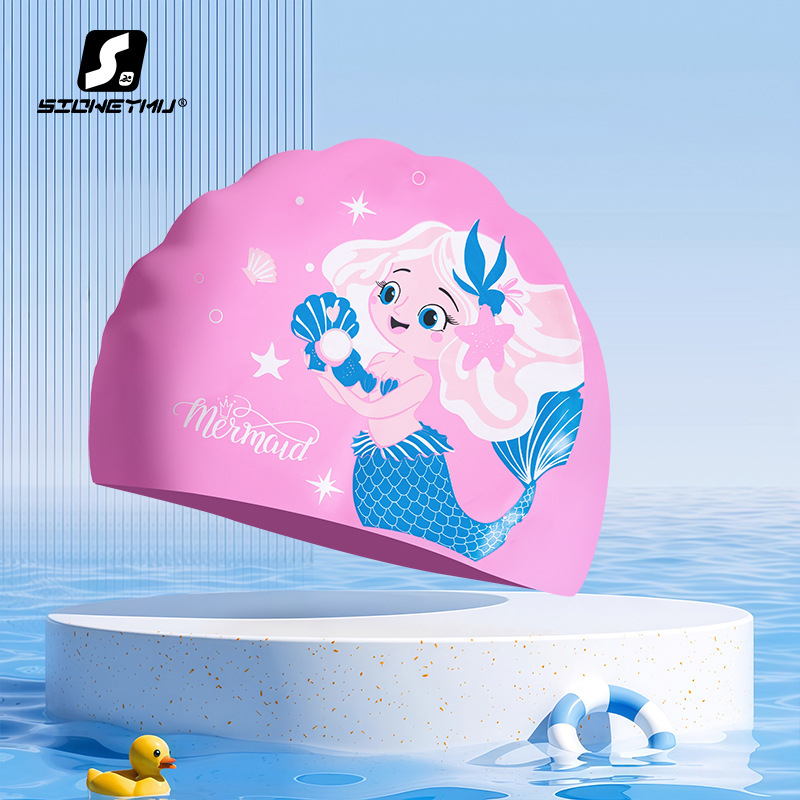 SnowSwim silikonska kapica za plivanje za djecu s motivom crtića, pogodna za plivanje i vodene aktivnosti
