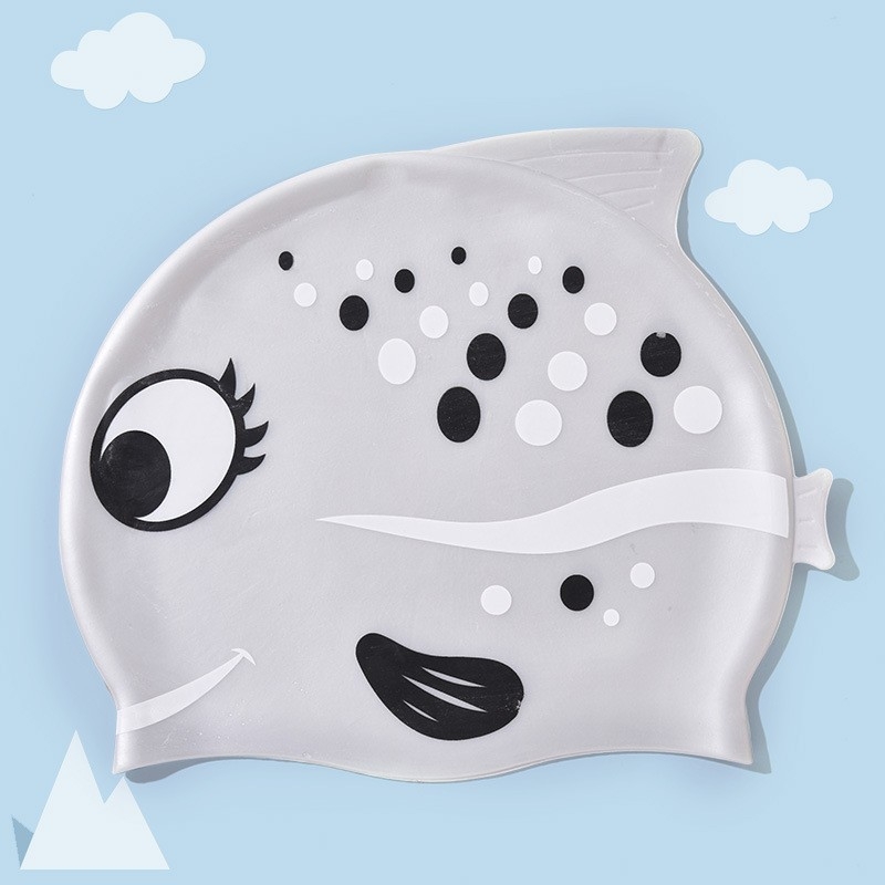 Dječja silikonska kapa za plivanje s otiskom zlatne ribice, vodootporna, visoka elastičnost, pogodna za dugu kosu