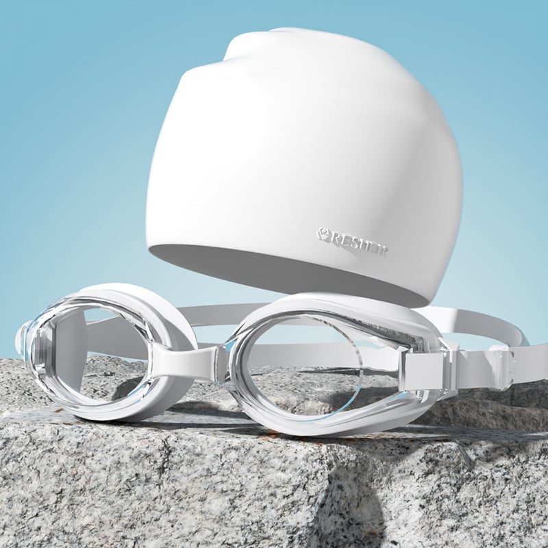 RESHEIR Anti-fog peldēšanas briļes pieaugušajiem, PC lēcas, piemērotas miopijai, acu aizsardzība
