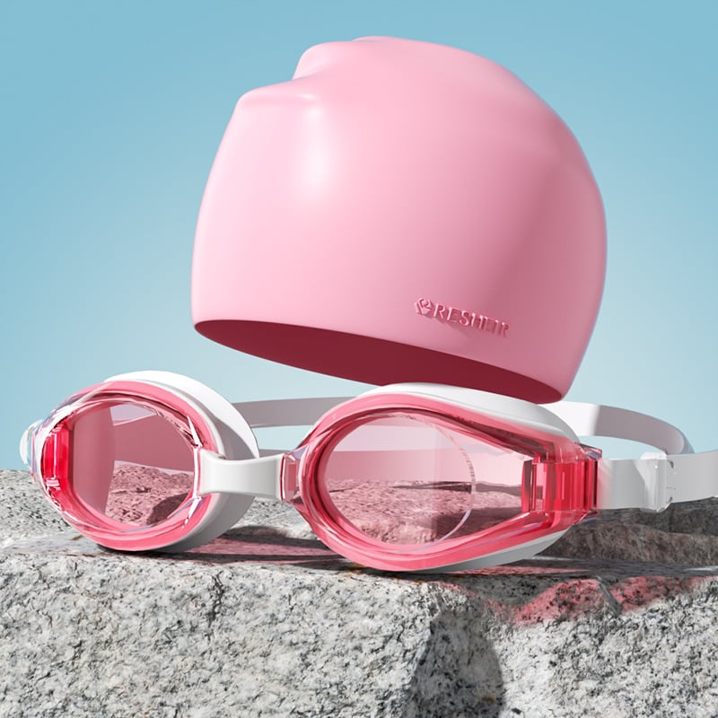 RESHEIR Anti-fog peldēšanas briļes pieaugušajiem, PC lēcas, piemērotas miopijai, acu aizsardzība