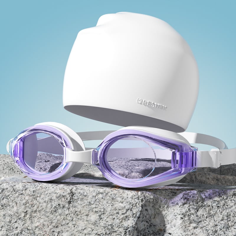 RESHEIR Anti-fog peldēšanas briļes pieaugušajiem, PC lēcas, piemērotas miopijai, acu aizsardzība