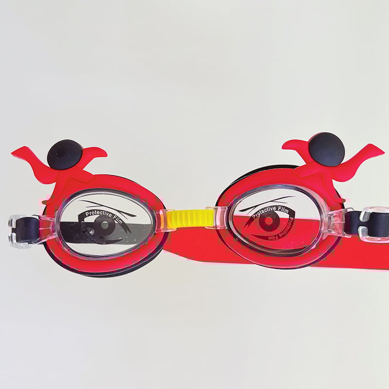 Bērnu peldēšanas brilles ar karikatūru dizainu, PC lēcas, ūdensdrošas un pret miglošanos, komplektā peldcepure