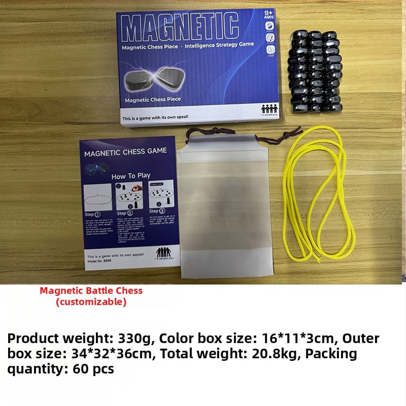 Magnētiskā šaha galda spēle bērniem – Interaktīva loģikas spēle, Materiāls: Plastmasa, Magnētiskā indukcija, Vecums 7–14