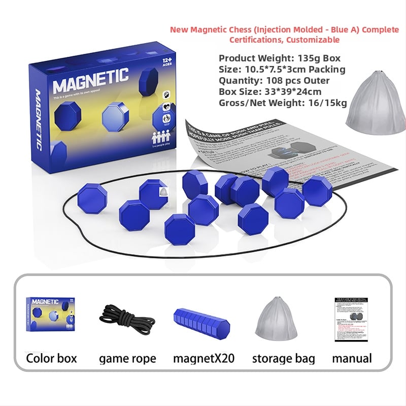 Magnētiskā šaha galda spēle bērniem – Interaktīva loģikas spēle, Materiāls: Plastmasa, Magnētiskā indukcija, Vecums 7–14