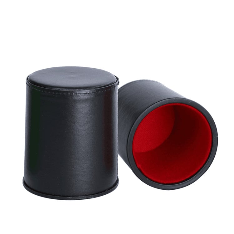 Kožni set čašica za kockice s fleeceom, zaobljeni kutovi, kutija 100 komada, pogodno za šah i igre s kartama