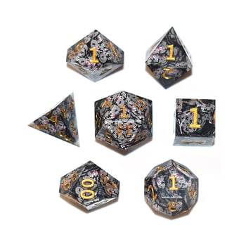 Set kockica za D&D RPG – višestrane kocke, stil pravokutnog ugla, prilagodljiv, uključuje D20 i D6, pogodan za društvene igre i kartice