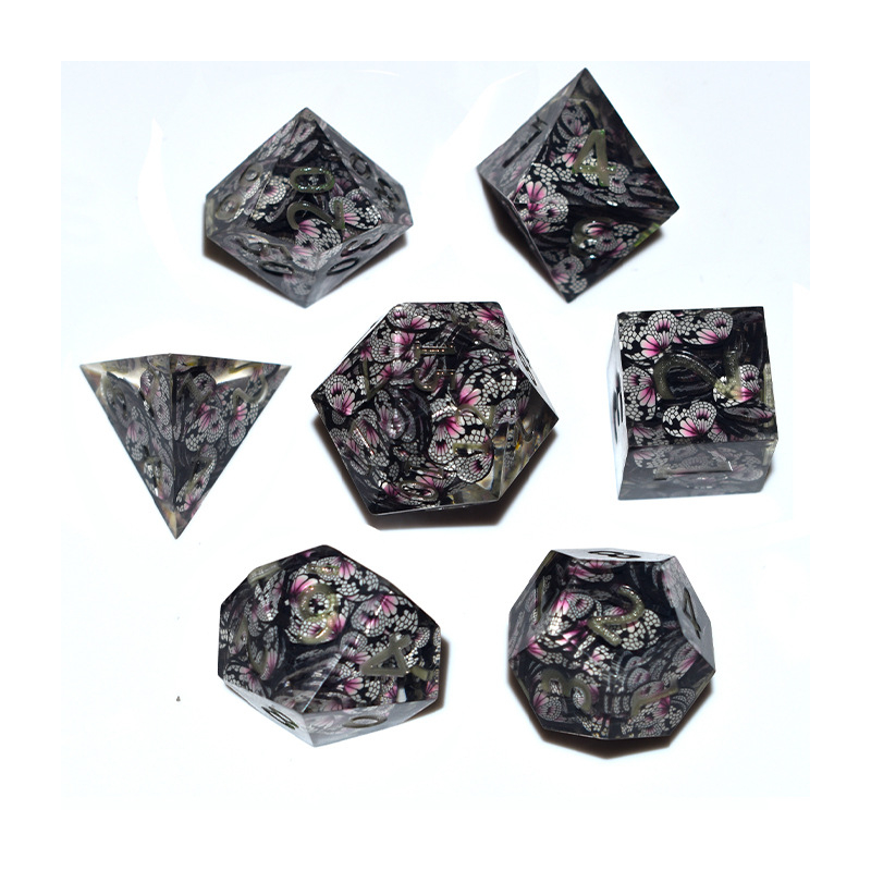 Set kockica za D&D RPG – višestrane kocke, stil pravokutnog ugla, prilagodljiv, uključuje D20 i D6, pogodan za društvene igre i kartice