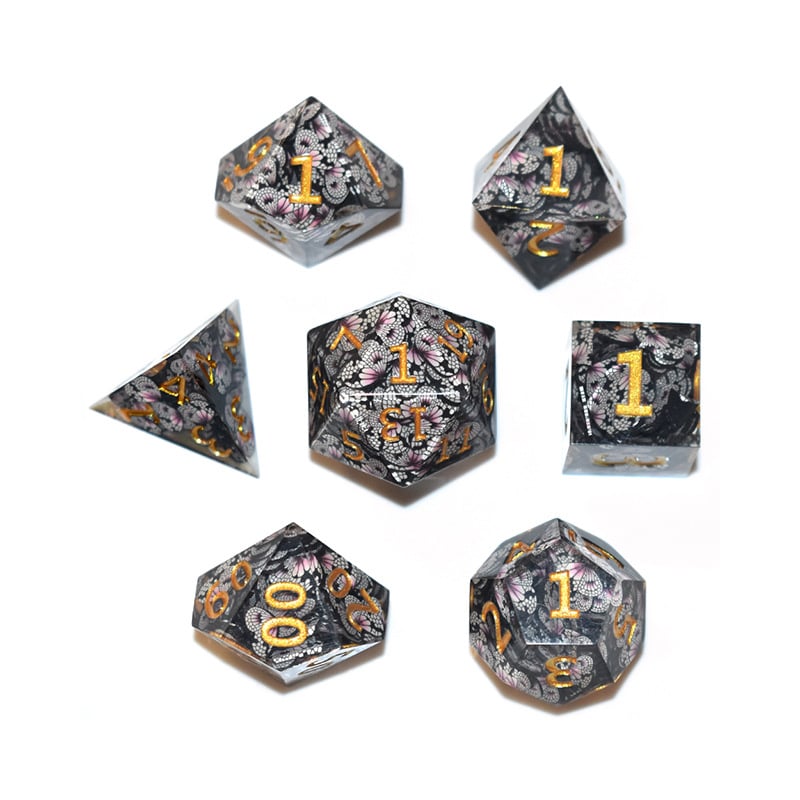 Set kockica za D&D RPG – višestrane kocke, stil pravokutnog ugla, prilagodljiv, uključuje D20 i D6, pogodan za društvene igre i kartice