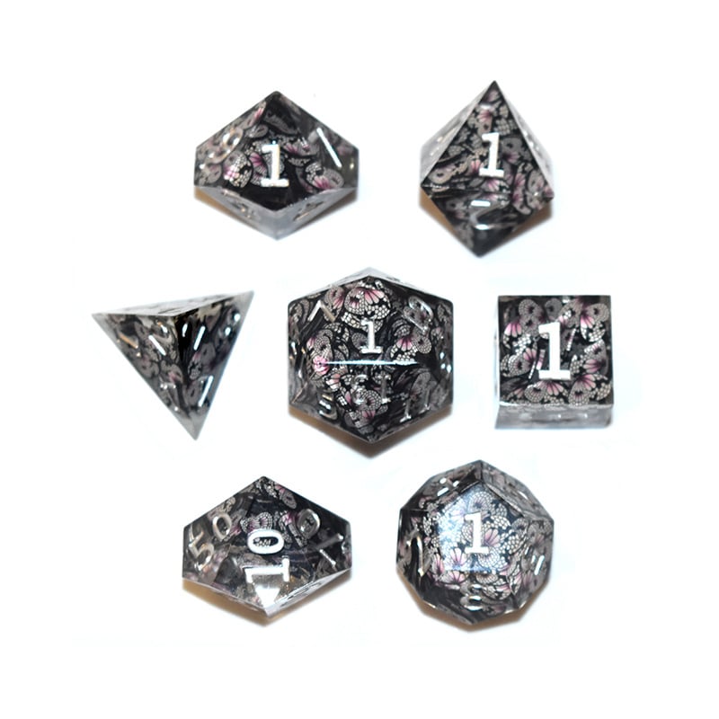 Set kockica za D&D RPG – višestrane kocke, stil pravokutnog ugla, prilagodljiv, uključuje D20 i D6, pogodan za društvene igre i kartice