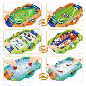 Divu vienā galda spēle: basketbols un futbols — plastmasas konstrukcija, divu spēlētāju duelis, iepakojums kastē, vecums 4–14