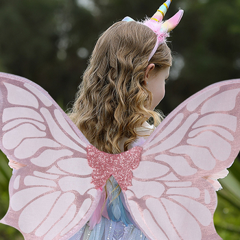 Eņģeļu spārnu kostīmu rekvizīts – Organza, fejas spārni grimām un izrādēm, muguras un galvas aksesuārs, pielāgojams Ziemassvētkiem un Tanabata
