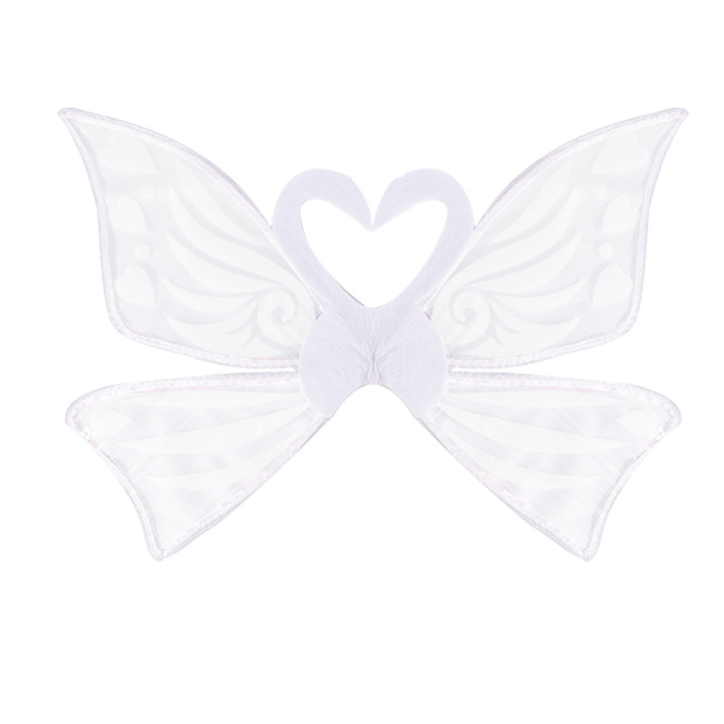 Eņģeļu spārnu kostīmu rekvizīts – Organza, fejas spārni grimām un izrādēm, muguras un galvas aksesuārs, pielāgojams Ziemassvētkiem un Tanabata