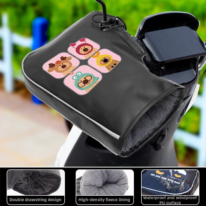 Ziemas PU velosipēdu cimdi, unisex, pieaugušie