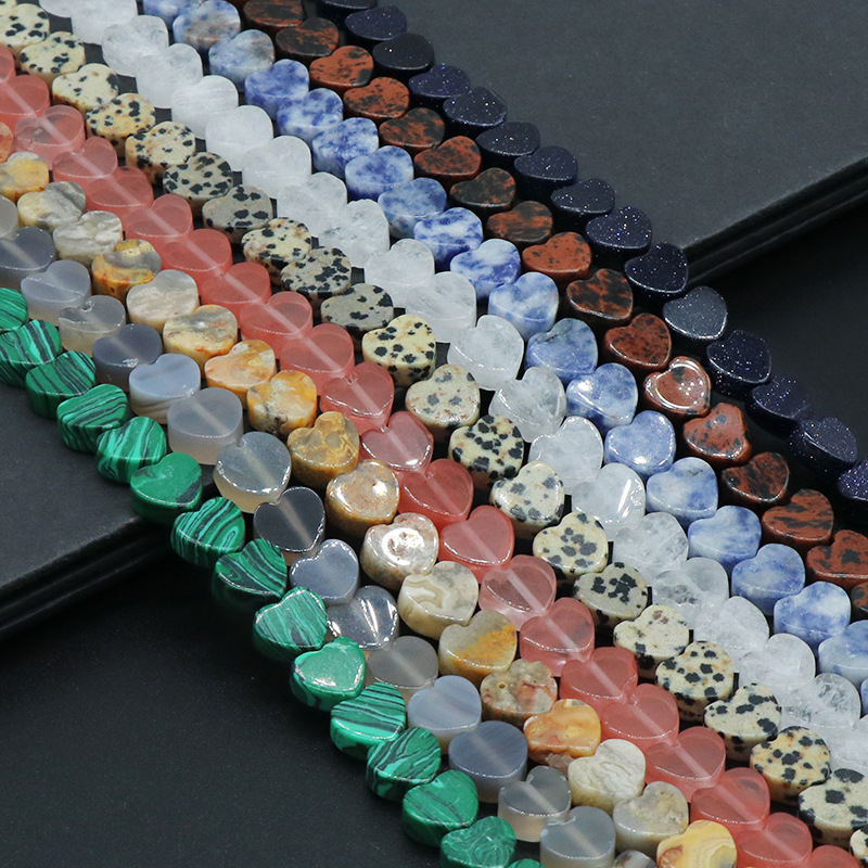 Srcolne perle od prirodnog kamena za DIY nakit – labave perle