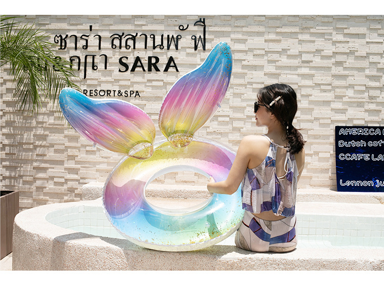 Plivački prsten za odrasle, Eleswim, ekološki PVC, jednofarbni uzorak, pogodan za kretanje i plivanje