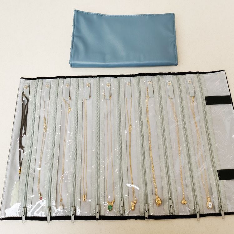 Torba za pohranu nakita – ABS materijal, vodootporna, dvostrukog sloja, prozirna, s vezicom za zatvaranje