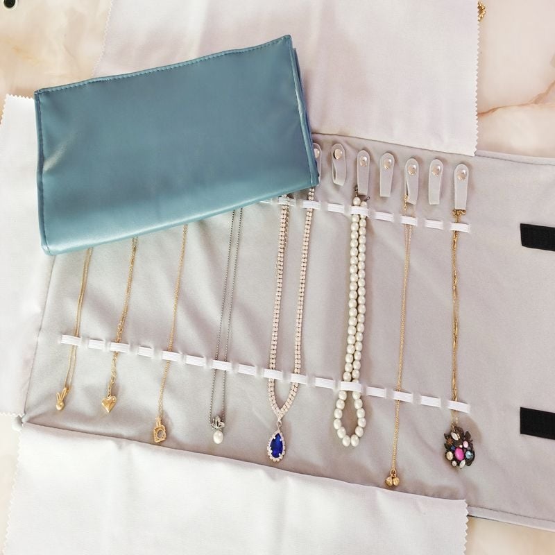 Torba za pohranu nakita – ABS materijal, vodootporna, dvostrukog sloja, prozirna, s vezicom za zatvaranje