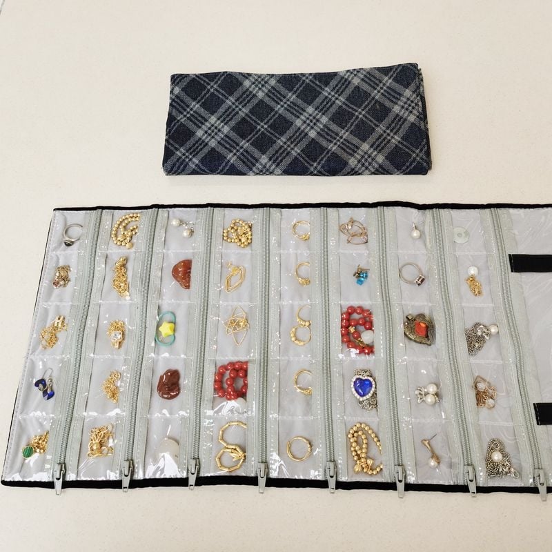 Torba za pohranu nakita – ABS materijal, vodootporna, dvostrukog sloja, prozirna, s vezicom za zatvaranje