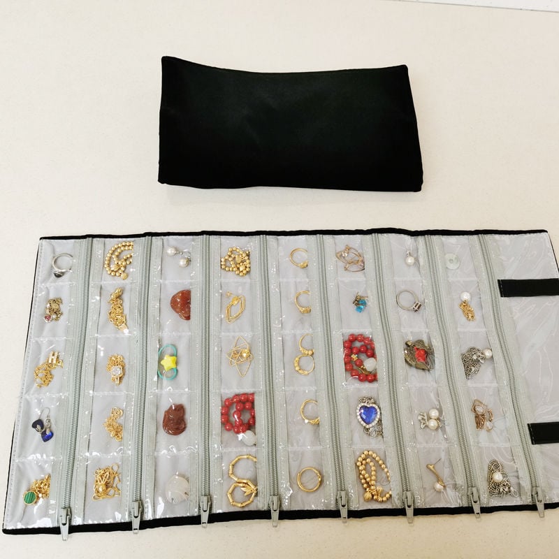 Torba za pohranu nakita – ABS materijal, vodootporna, dvostrukog sloja, prozirna, s vezicom za zatvaranje