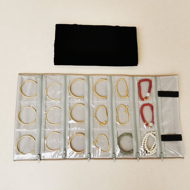 Torba za pohranu nakita – ABS materijal, vodootporna, dvostrukog sloja, prozirna, s vezicom za zatvaranje