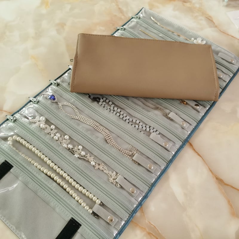 Torba za pohranu nakita – ABS materijal, vodootporna, dvostrukog sloja, prozirna, s vezicom za zatvaranje
