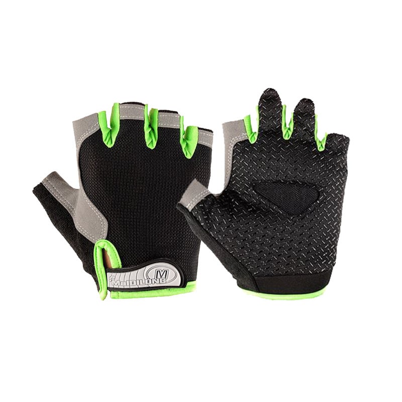 Velosipēdu cimdi ar daļējiem pirkstiem, universāli, pieaugušie, neilons, izturīgi pret nolietojumu