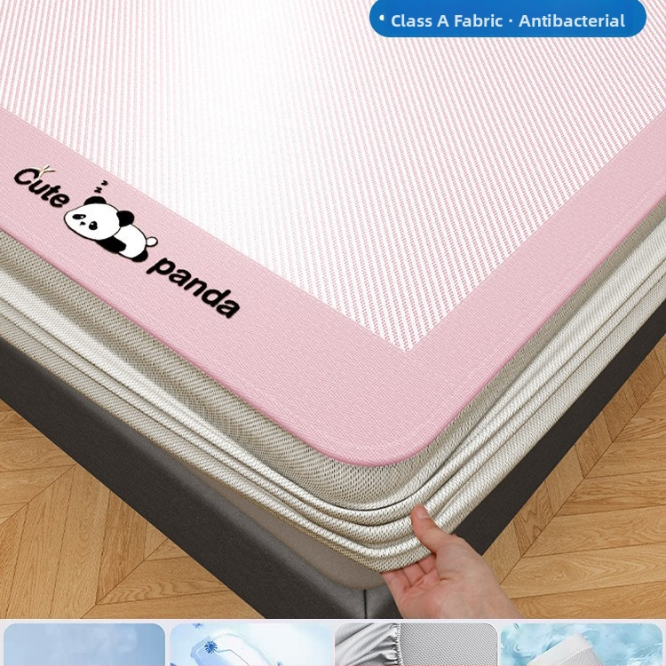 Posteľná rohož z chemických vlákien, ľadovo hodvábny pocit, obojstranná, moderný minimalistický štýl, tlačená tkanina, prateľná v práčke, letno-zimné dvojité použitie.
