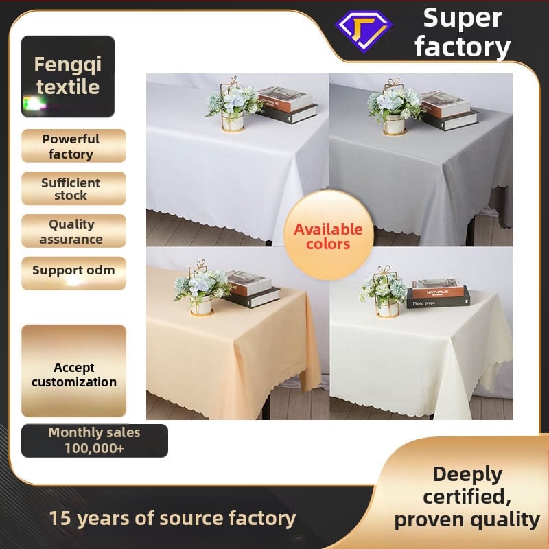 Poliesterinė staltiesė, stačiakampio formos, vienspalvė, viešbučių stilius