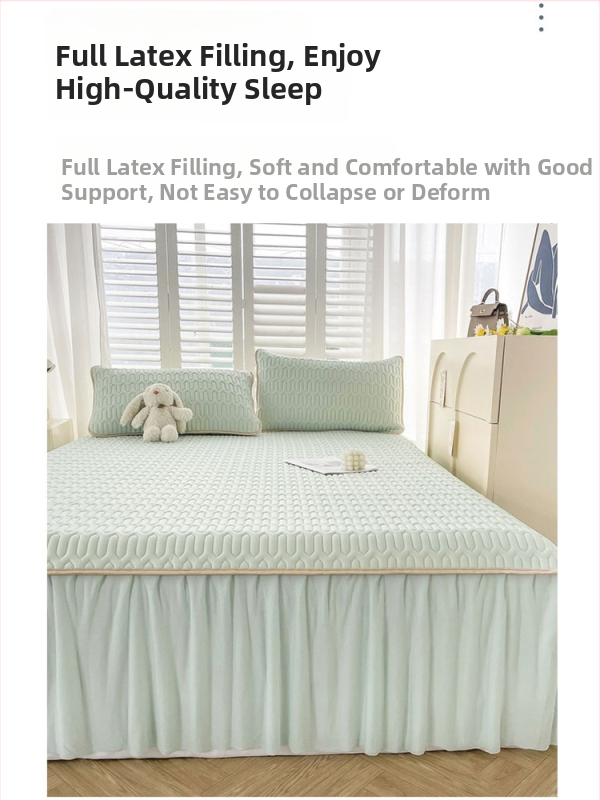 3-dielny set latexového chladiaceho matraca na posteľ (prírodný latex; obsah latexu 90%+; tlačená tkanina; univerzálny štýl; bez úprav)