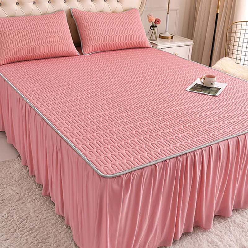 3 dalių latekso vėsinimo kilimėlių komplektas lovai (natūralus lateksas; latekso kiekis 90%+; išspausdintas audinys; universalus stilius; be pritaikymo)