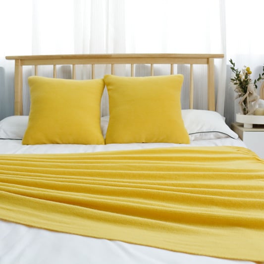 Kötött ágyvég futó, Nordic stílus, akril, egyszínű mintázat, szállodai használatra