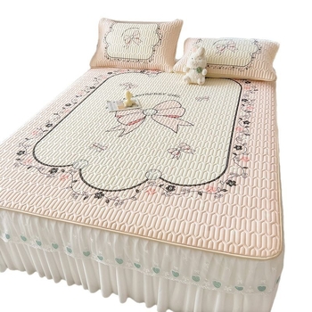 Tryjų dalių lovos krašto komplektas su latekso spausdinta nėrinių - natūralus lateksas, latekso kiekis 80–90%, spausdintas audinys, prieinamas prabangai