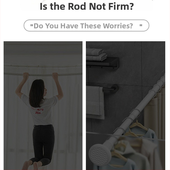 Užuolaidų lazda lipniu montavimu, teleskopinė, be gręžimo – romos lazdelės laikiklis ir atramos rėmo priedai