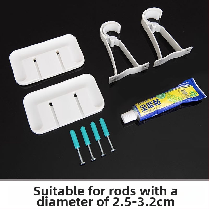 Užuolaidų lazda lipniu montavimu, teleskopinė, be gręžimo – romos lazdelės laikiklis ir atramos rėmo priedai