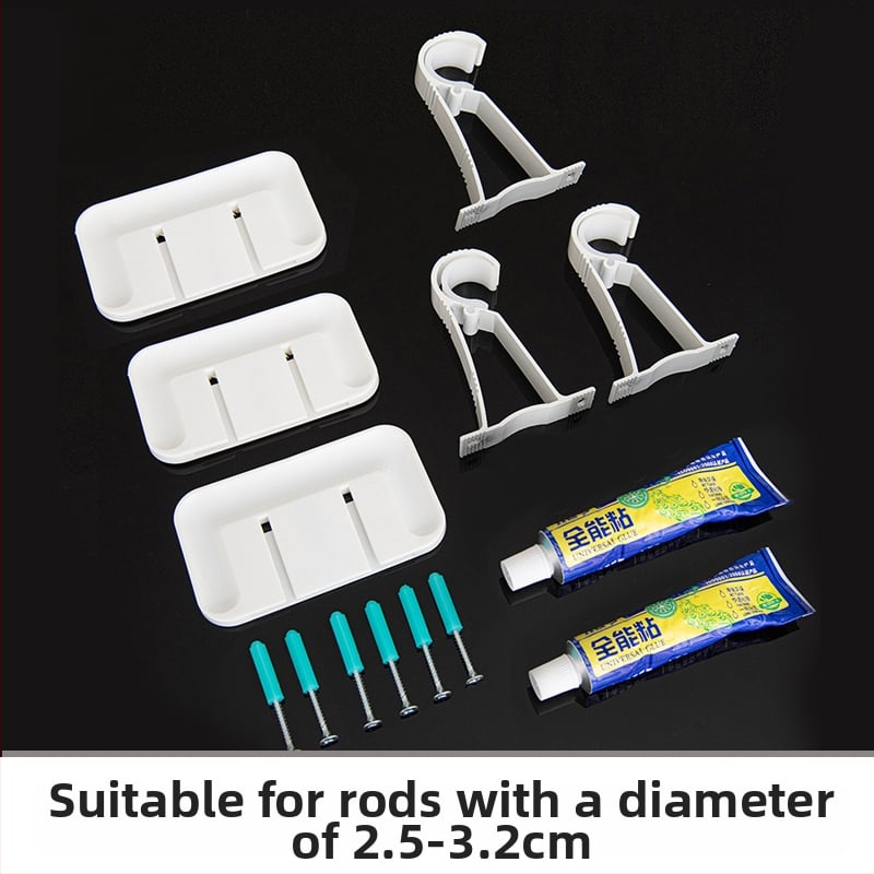 Užuolaidų lazda lipniu montavimu, teleskopinė, be gręžimo – romos lazdelės laikiklis ir atramos rėmo priedai