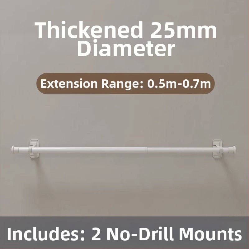 Užuolaidų lazda lipniu montavimu, teleskopinė, be gręžimo – romos lazdelės laikiklis ir atramos rėmo priedai