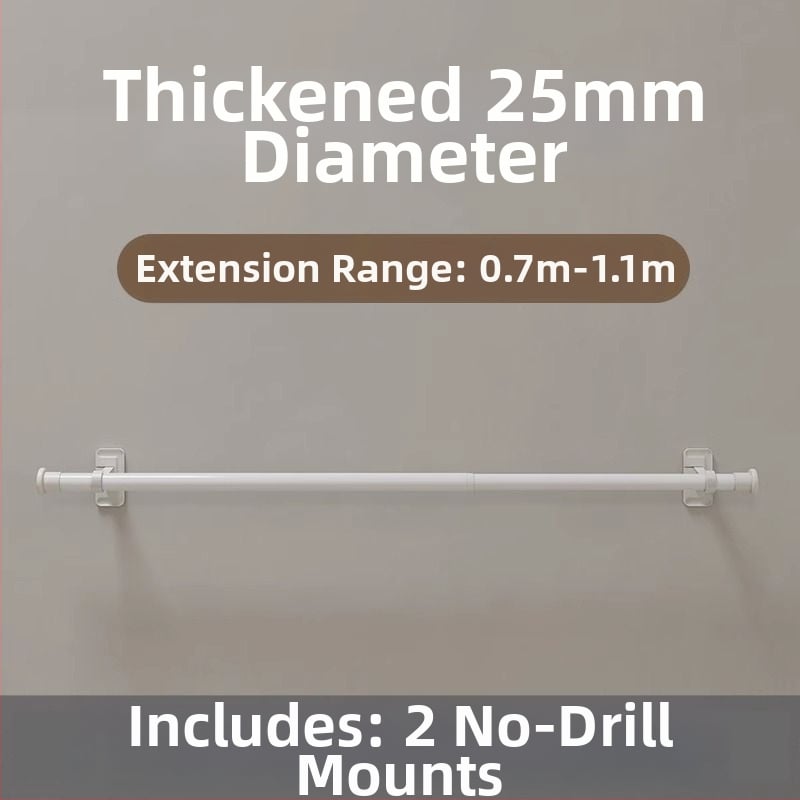 Užuolaidų lazda lipniu montavimu, teleskopinė, be gręžimo – romos lazdelės laikiklis ir atramos rėmo priedai