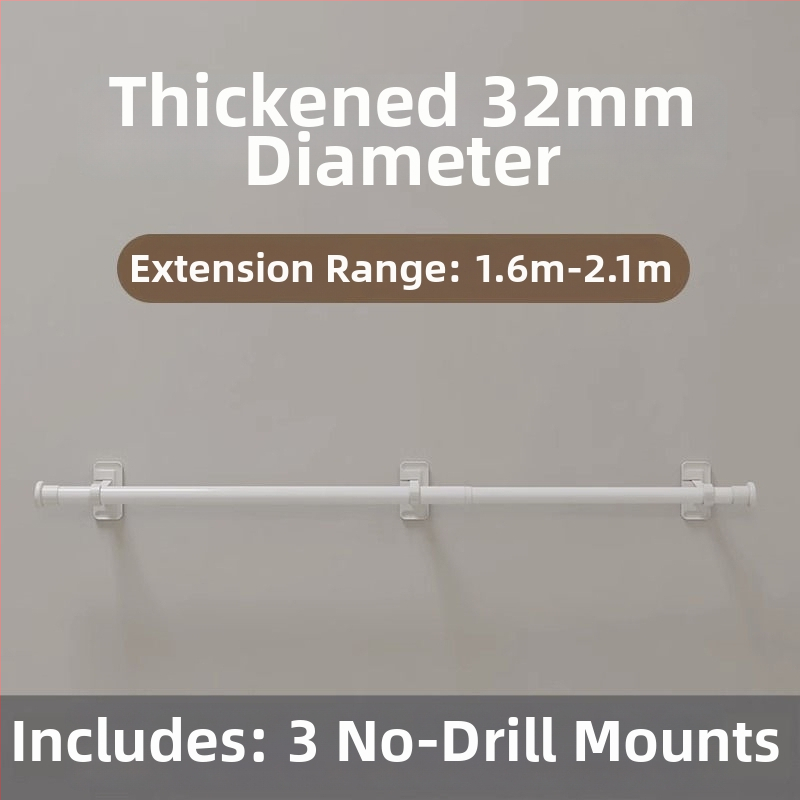 Užuolaidų lazda lipniu montavimu, teleskopinė, be gręžimo – romos lazdelės laikiklis ir atramos rėmo priedai