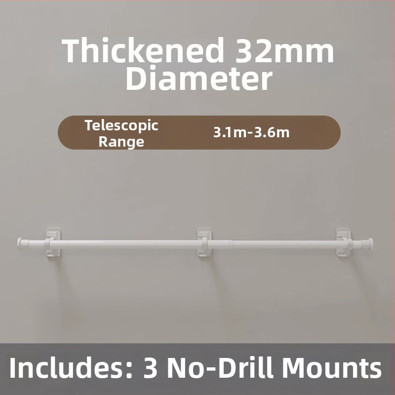 Užuolaidų lazda lipniu montavimu, teleskopinė, be gręžimo – romos lazdelės laikiklis ir atramos rėmo priedai