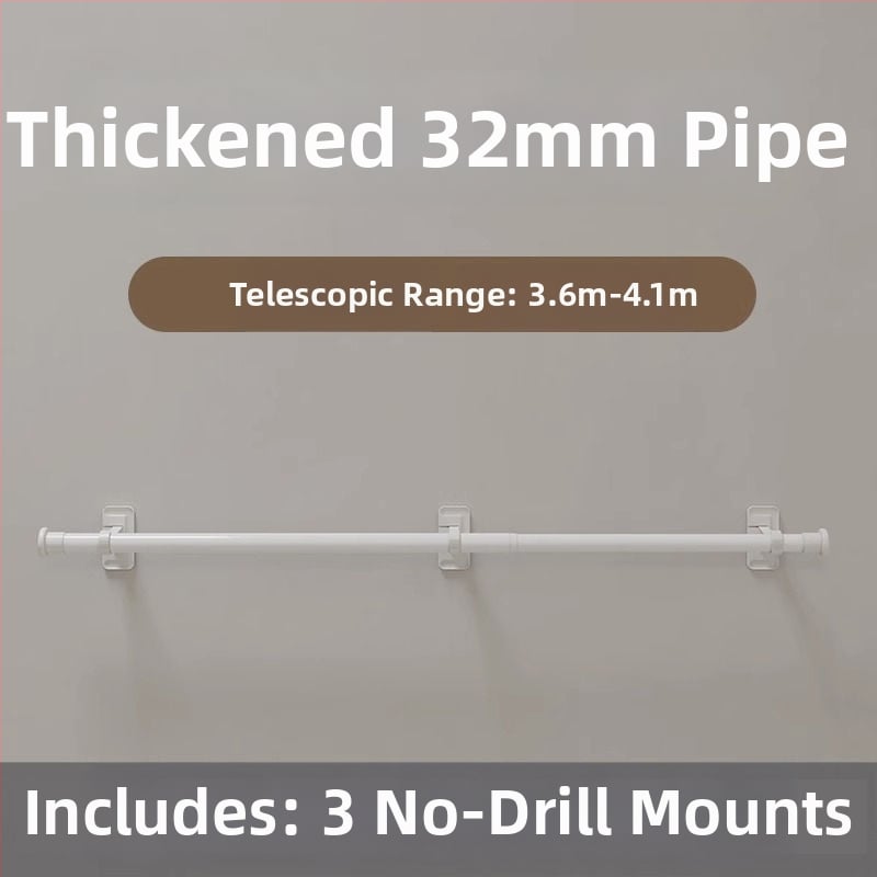 Užuolaidų lazda lipniu montavimu, teleskopinė, be gręžimo – romos lazdelės laikiklis ir atramos rėmo priedai