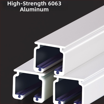 Závesová dráha z hliníkovej zliatiny, tichý chod, hornej alebo bočnej montáži, jednokoľajné a dvojité posúvanie, rovná trať