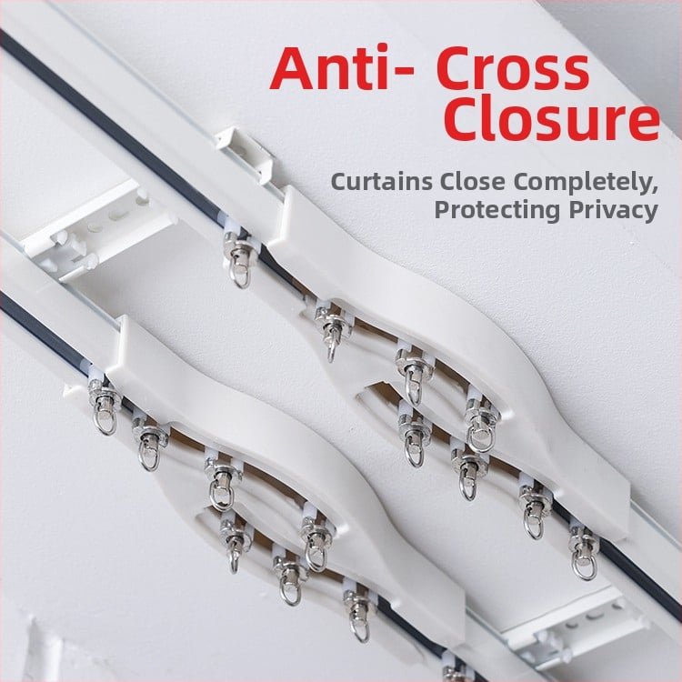 Závesová dráha z hliníkovej zliatiny, tichý chod, hornej alebo bočnej montáži, jednokoľajné a dvojité posúvanie, rovná trať