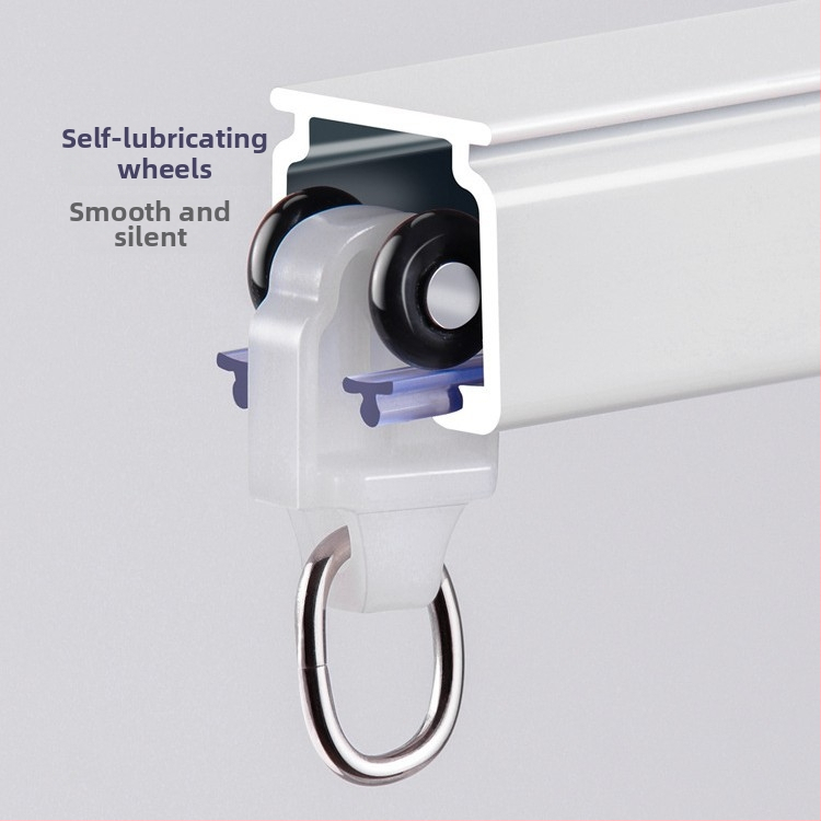 Závesová dráha z hliníkovej zliatiny, tichý chod, hornej alebo bočnej montáži, jednokoľajné a dvojité posúvanie, rovná trať