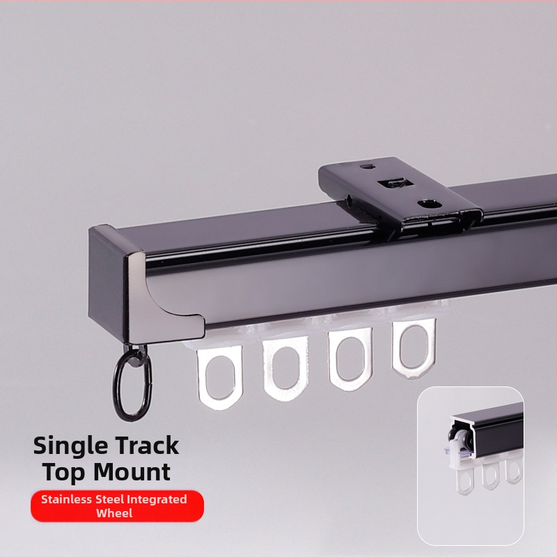 Závesová dráha z hliníkovej zliatiny, tichý chod, hornej alebo bočnej montáži, jednokoľajné a dvojité posúvanie, rovná trať