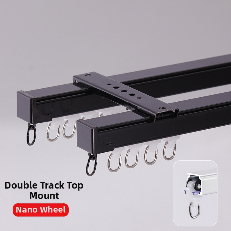 Závesová dráha z hliníkovej zliatiny, tichý chod, hornej alebo bočnej montáži, jednokoľajné a dvojité posúvanie, rovná trať